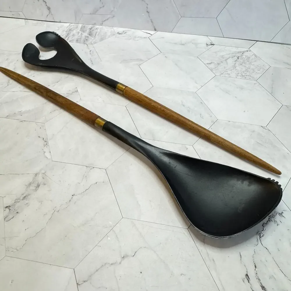 Vintage Helge Benzin Salad Servers Denmark Danish Designer 12